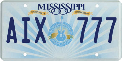 MS license plate AIX777