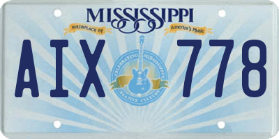 MS license plate AIX778