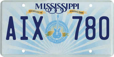 MS license plate AIX780