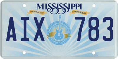 MS license plate AIX783