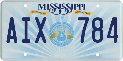 MS license plate AIX784