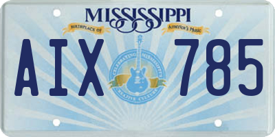 MS license plate AIX785