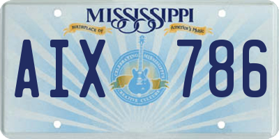 MS license plate AIX786