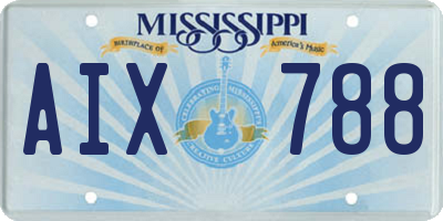MS license plate AIX788