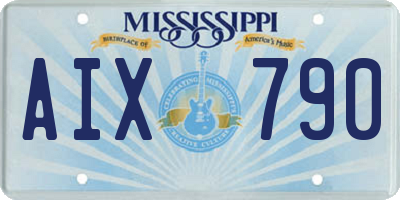 MS license plate AIX790