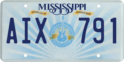 MS license plate AIX791