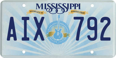 MS license plate AIX792