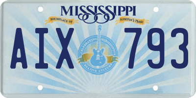 MS license plate AIX793