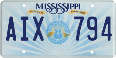 MS license plate AIX794