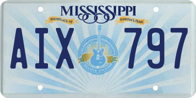 MS license plate AIX797