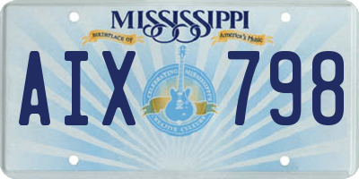 MS license plate AIX798