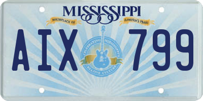 MS license plate AIX799