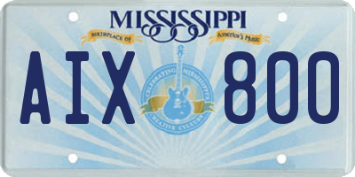 MS license plate AIX800