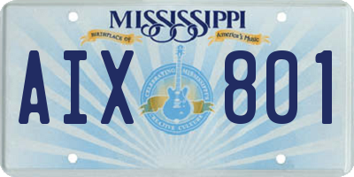 MS license plate AIX801