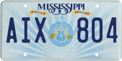MS license plate AIX804