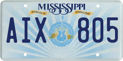 MS license plate AIX805