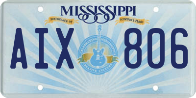 MS license plate AIX806