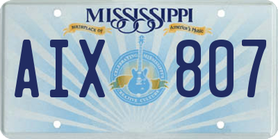 MS license plate AIX807