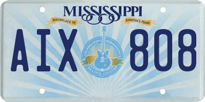 MS license plate AIX808
