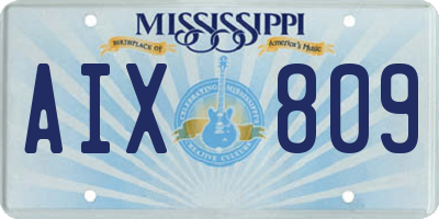 MS license plate AIX809