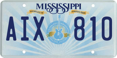 MS license plate AIX810