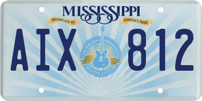 MS license plate AIX812
