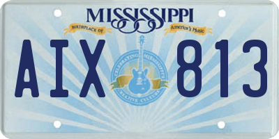 MS license plate AIX813