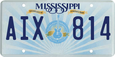 MS license plate AIX814