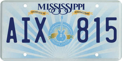 MS license plate AIX815