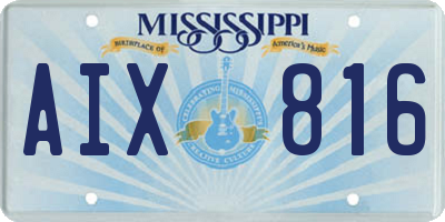 MS license plate AIX816