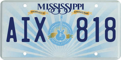 MS license plate AIX818