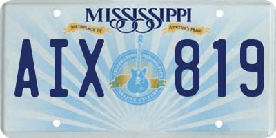MS license plate AIX819
