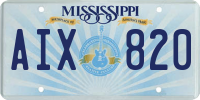 MS license plate AIX820