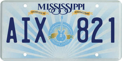 MS license plate AIX821