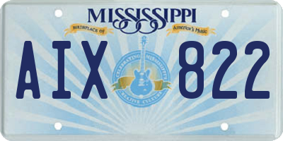 MS license plate AIX822