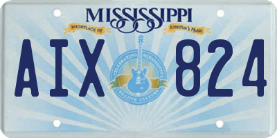 MS license plate AIX824