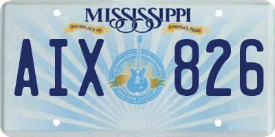 MS license plate AIX826