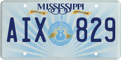 MS license plate AIX829