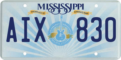 MS license plate AIX830