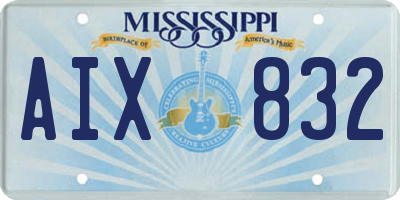 MS license plate AIX832