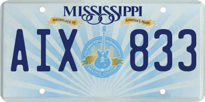 MS license plate AIX833