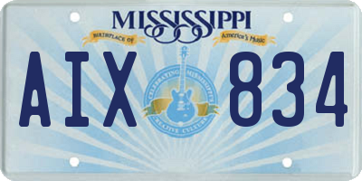 MS license plate AIX834
