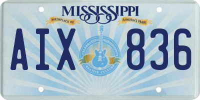 MS license plate AIX836