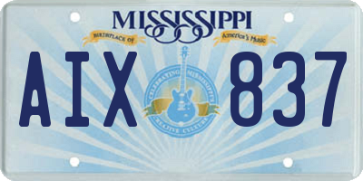 MS license plate AIX837