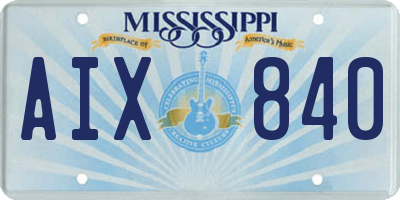 MS license plate AIX840