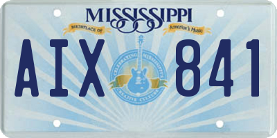 MS license plate AIX841