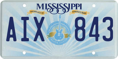MS license plate AIX843