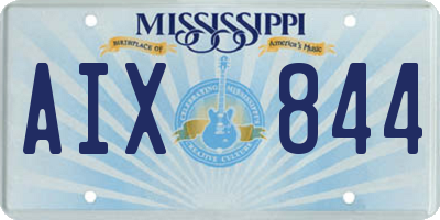 MS license plate AIX844