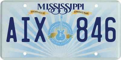 MS license plate AIX846