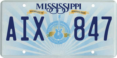 MS license plate AIX847